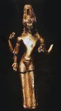 This four-armed, golden statue of Avalokitesvara, the Buddhist 'Goddess of Mercy', was discovered at Rataukapastuo in Jambi, east-central Sumatra. A stronghold of Vajrayana Buddhism in pre-Islamic Sumatra, Srivijaya attracted pilgrims and scholars from other parts of Asia. These included the Chinese monk Yijing, who made several lengthy visits to Sumatra on his way to study at Nalanda University in India in 671 and 695, and the 11th century Bengali Buddhist scholar Atisha, who played a major role in the development of Vajrayana Buddhism in Tibet. Yijing reports that the kingdom was home to more than a thousand Buddhist scholars; it was in Srivijaya that he wrote his memoir of Buddhism during his own lifetime.